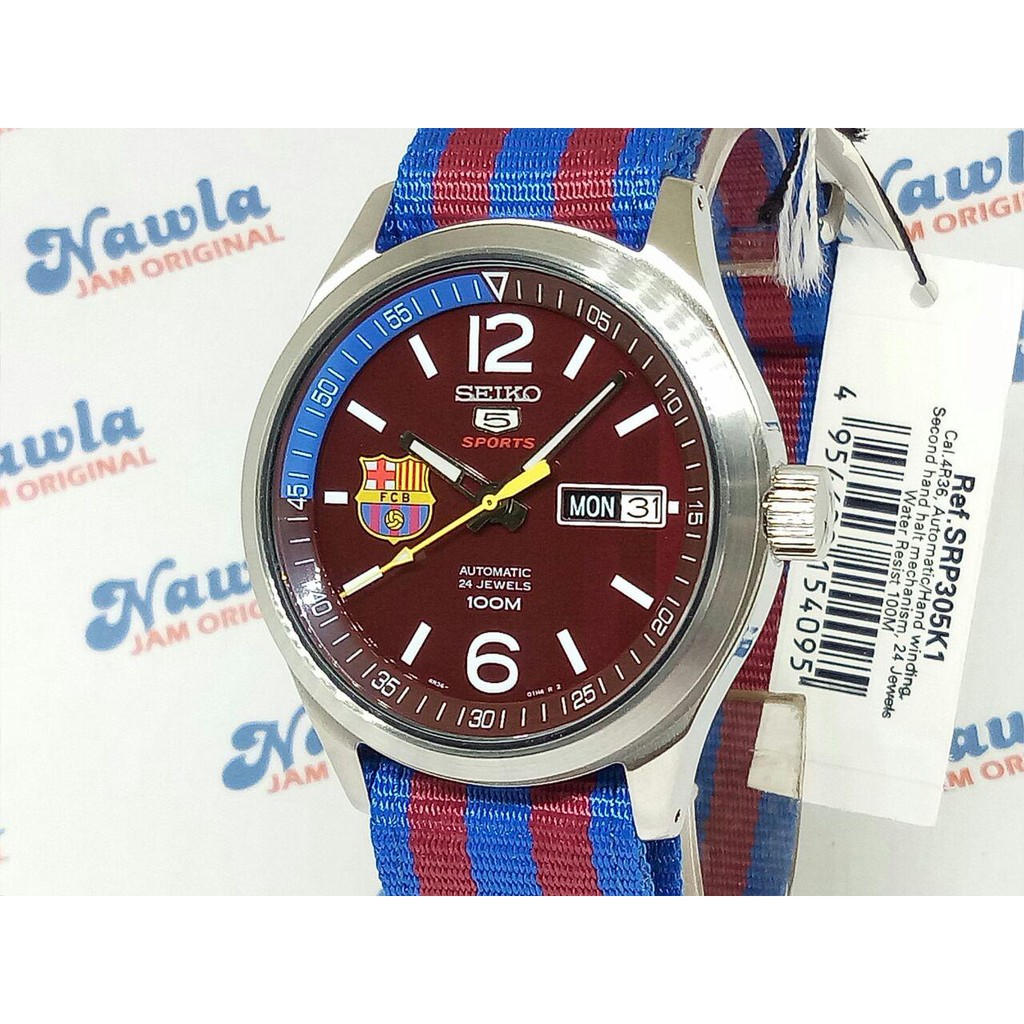 Seiko 5 Sports SRP305K1 Automatic FC Barca - Jam Tangan Pria SRP305