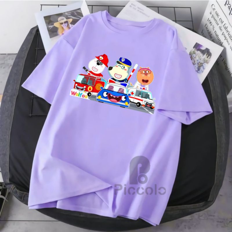 baju kaos anak wollfo mobil cotton