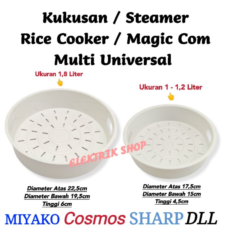 TEMPAT KUKUSAN RICE COOKER MAGIC COM / WADAH KUKUSAN STEAMER RICE COOKER MAGIC COM 1,8 LITER DAN 1 LITER