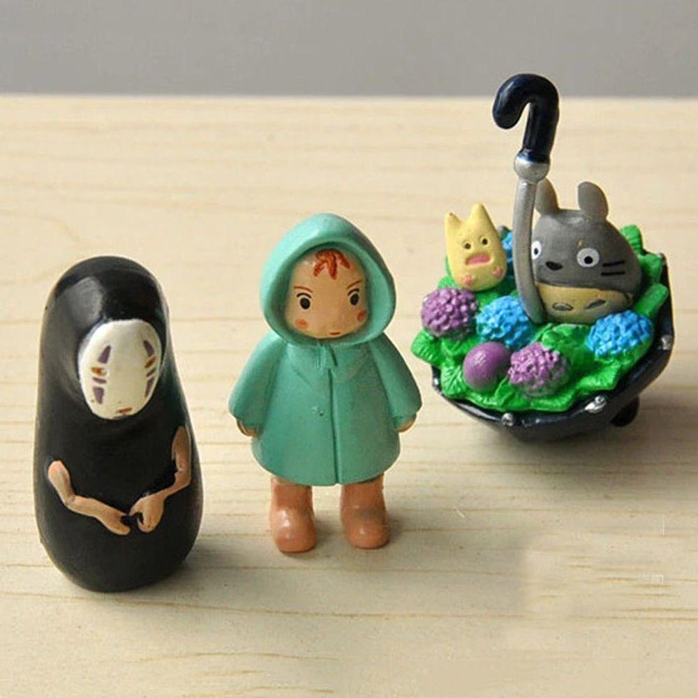 [Elegan] My Neighbor Totoro Hadiah Ulang Tahun Mobil Dekorasi Figure Mainan Mini 3-5cm Gambar Anime Ada Wajah Man