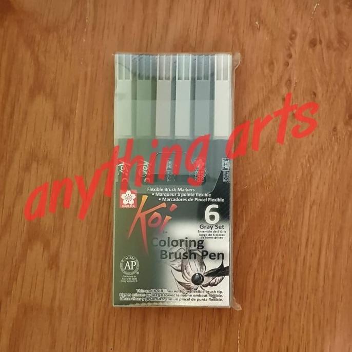 

(BISA COD) Sakura Koi Coloring Brush Pen Gray Set 6 MURAH Kode 729