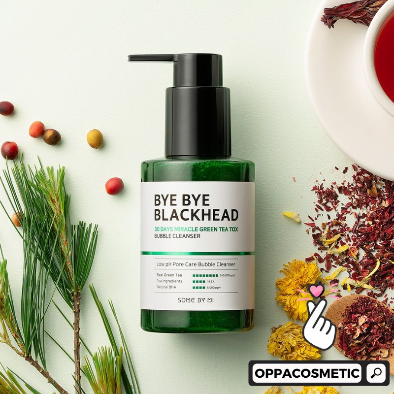 Somebymi Bye Bye Blackhead 30 Days Miracle Green Tea Tox Bubble Cleanser  120g