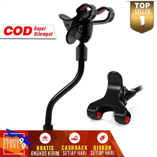 Holder HP Mobil Lazypod Flexible Neck 3.5-6 Inch Car Bracket Stand Smartphone Lazy Pod Handphone