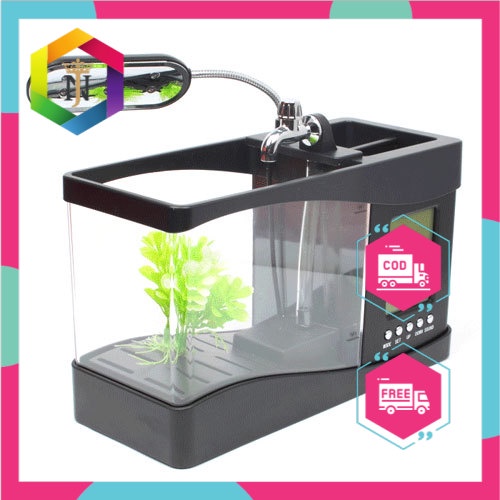 

EECOO USB Desktop Aquarium Mini Fish Tank with Running Water - LS0404 - Black