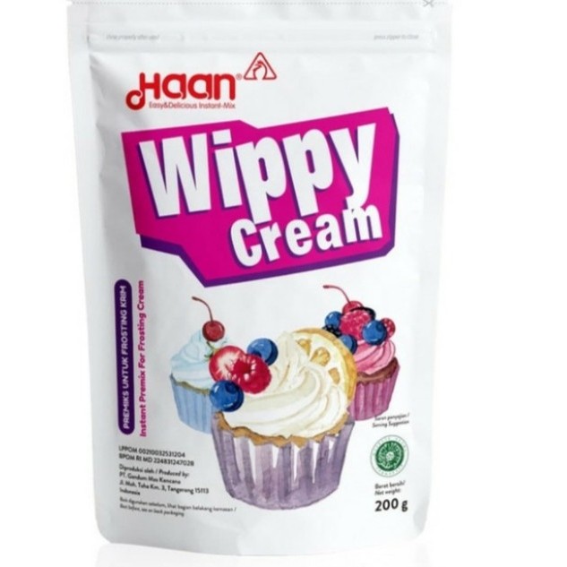 Haan Wippy Cream (Bubuk Instant Whip Cream) Kemasan Pouch 200 Gram