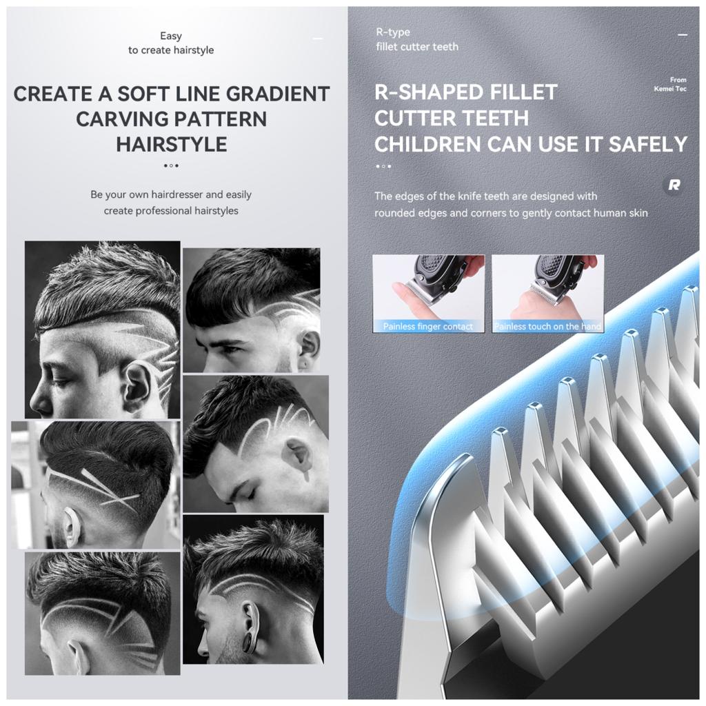 Kemei Alat Cukur Rambut Hair Clipper Elektrik Professional Mesin Pemotong Pemangkas Cukuran KM 1071