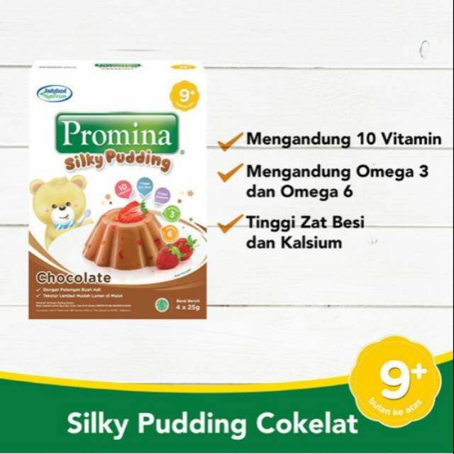 Promina Silky Puding Coklat 9M+ 100gr/Makanan anak