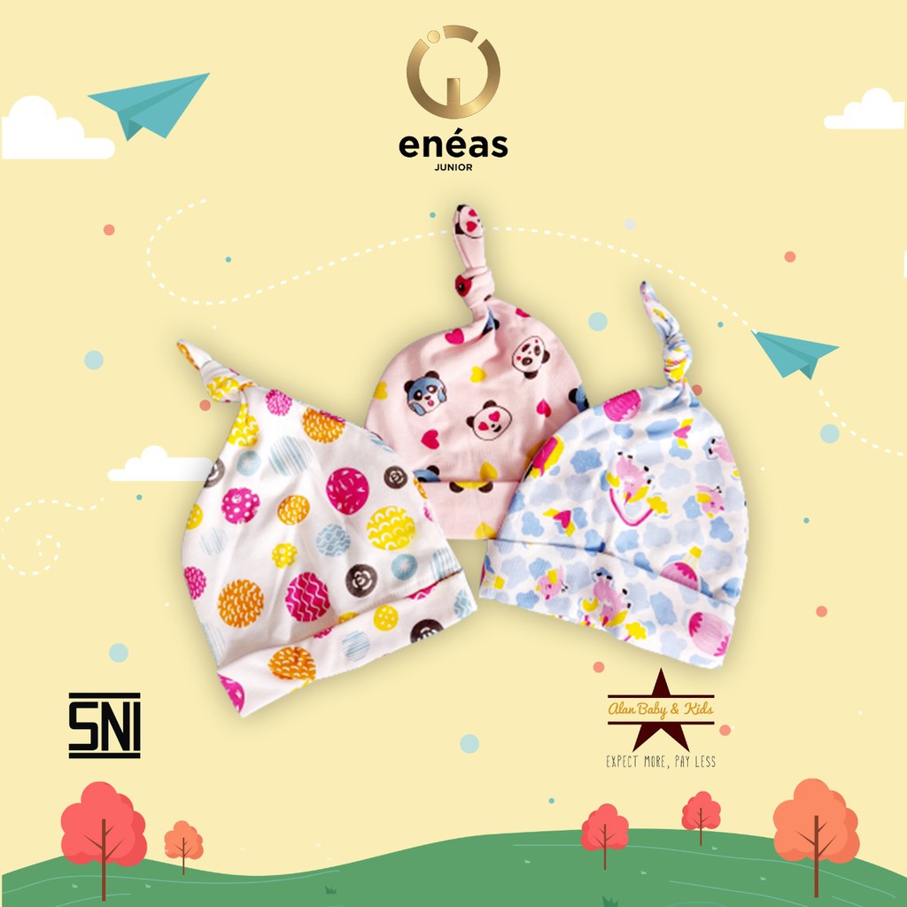 Eneas Junior Topi Kuncir Per 3 Pcs Motif Cewe