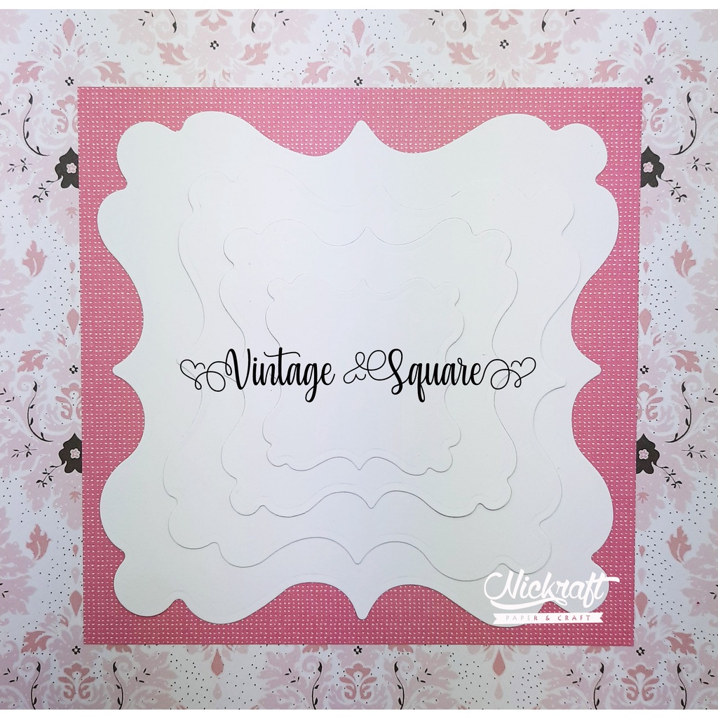 

VINTAGE SQUARE (MAGNOLIA DOOHICKEY) - BAHAN SCRAPBOOK LABEL KOTAK FANCY