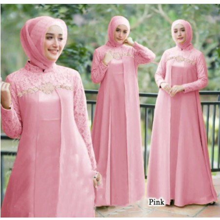 Baju Gamis Muslim Terbaru 2020 2021 Model Baju Pesta Wanita kekinian Bahan Velvet Kondangan remaja