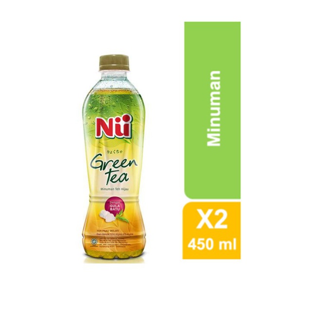 

NU GREEN TEA GULA BATU 450 ml x2