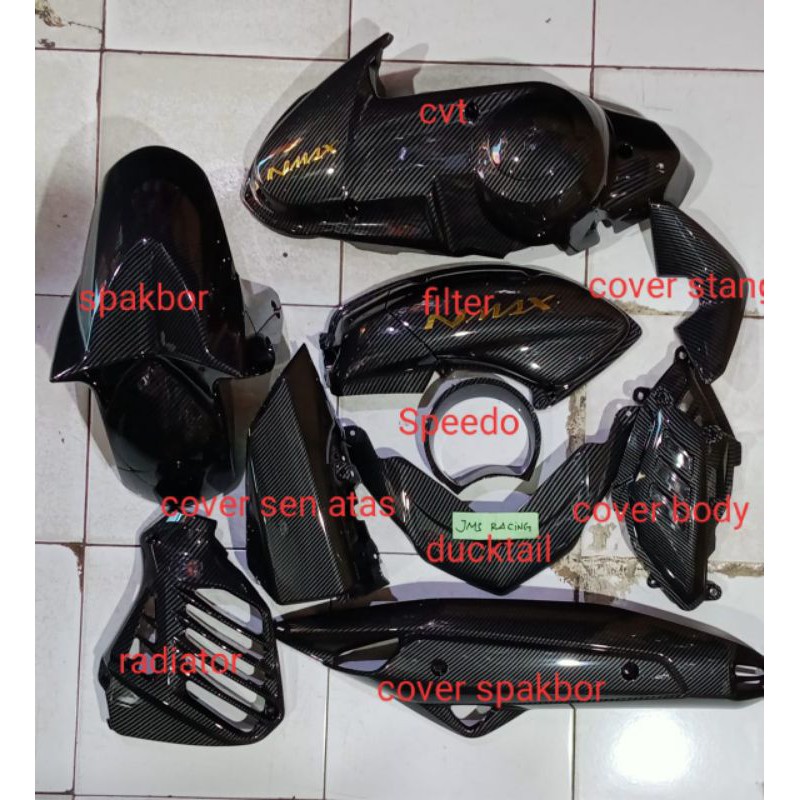 cover tutup carbon bodi full 1set yamaha nmax old zoro pnp speedo stang knalpot cvt filter radiator