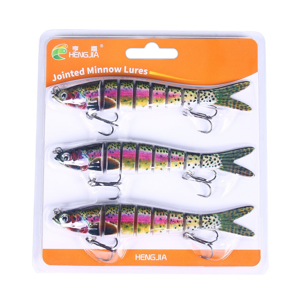 Hengjia 3pcs / Set Umpan Pancing Ikan Minnow Imitasi Bahan Plastik 13.7cm 27g Warna Campur