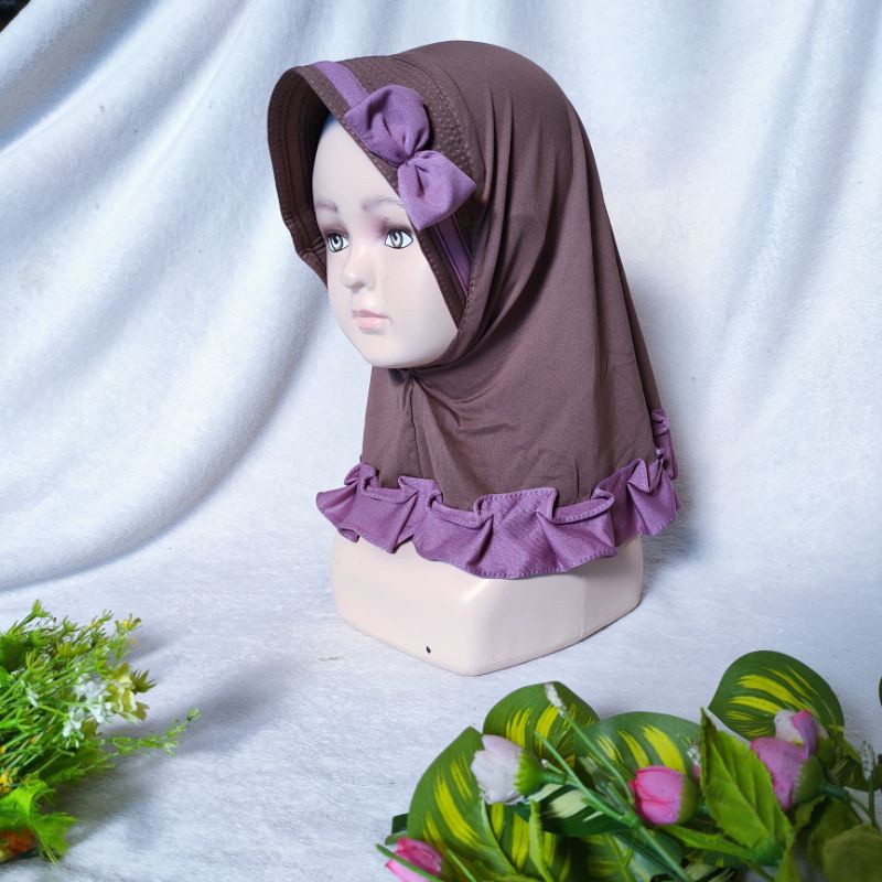 Jilbab baby Anak Rempel Pita 0 - 2 tahun Hijab Baby Girls lucu murah Terbaru