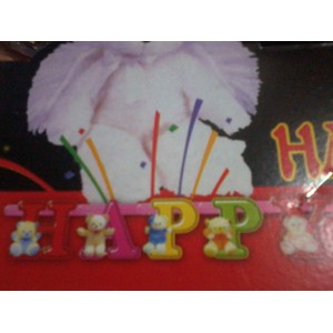 Tulisan Happy Birthday motif Boneka