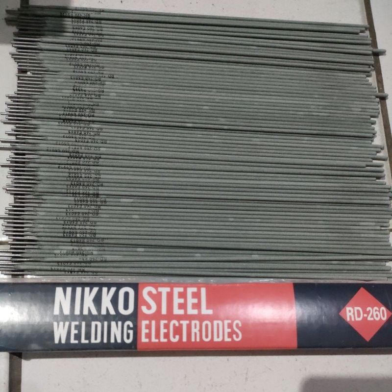 Per biji ( satuan ) Kawat las besi baja 2 mm RD 260 kawat mesin las kecil 2 mili Nikkosteel