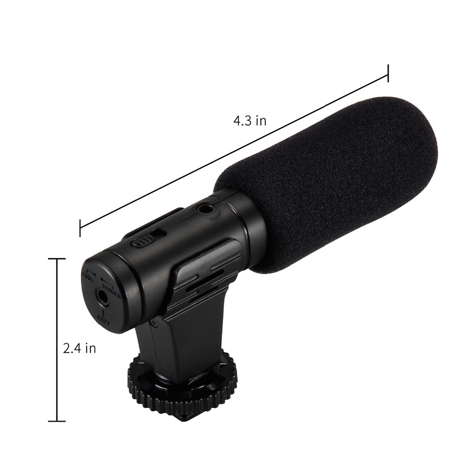 MAMEN Microphone Kamera Stereo Photography Vlog Digital HD Video Recording 3.5mm - MIC-07 - Black