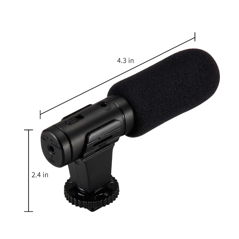 MAMEN Microphone Kamera Stereo Photography Vlog Digital HD Video Recording 3.5mm - MIC-07 - Black