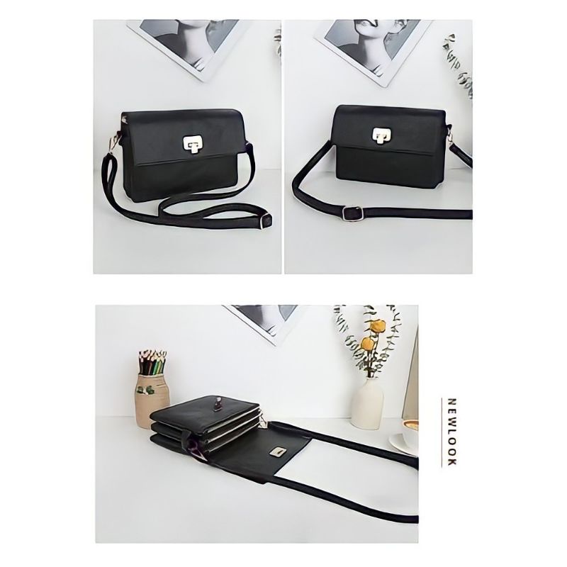 TAS SELEMPANG WANITA 3IN1 TAS WANITA TERBARU BAHAN KULIT SINTETIS TEBAL TAS KUALITAS IMPORT TALI KUL