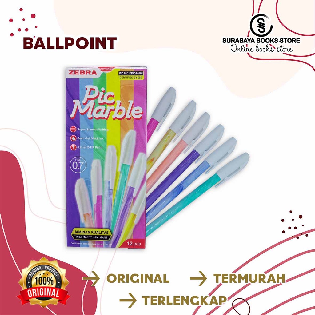 

BALLPOINT / PULPEN / FINE ZEBRA PICCOLO/PIC-COLORS/PIC CANDY/PIC KNOCK PERPAK