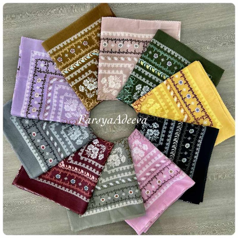 Hijab VOAL PREMIUM Motif 68 Jilbab Segiempat Motif Laser Cut