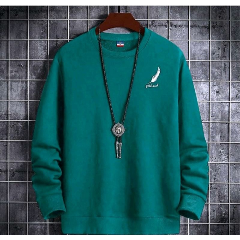 sweater crewneck pria GOOD termurah /bahan fleece  lembut dan tebal