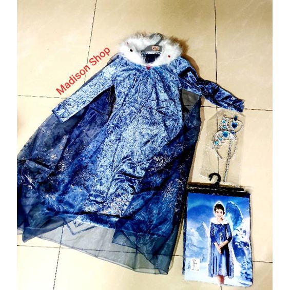 Kostum Frozen 2 Elsa Gaun Dress Kostum Elsa Cosplay Baju Halloween Kostum Party Kado Anak Murah