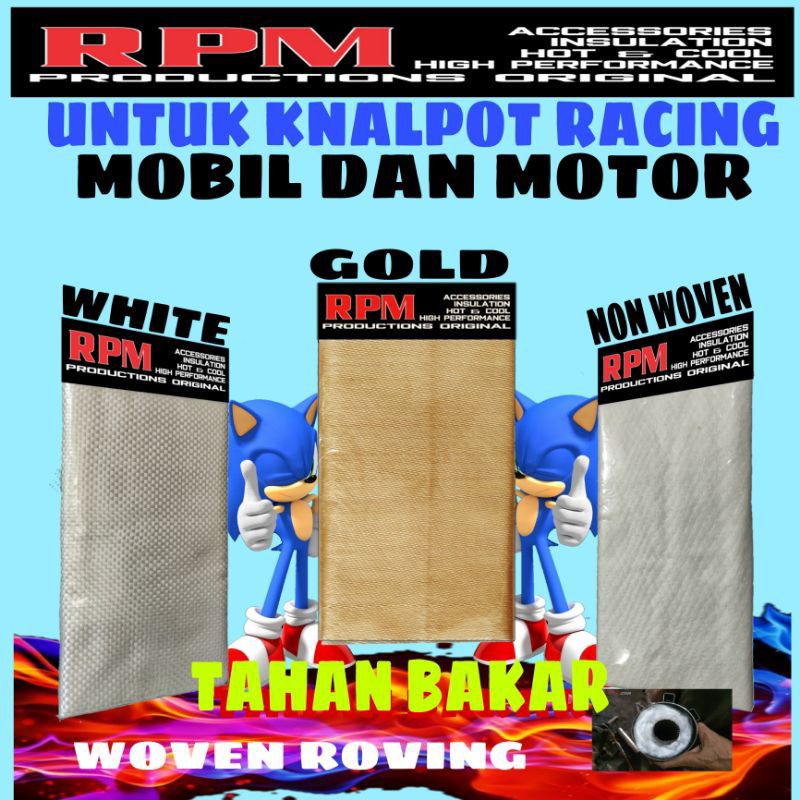 GLASSWOOL PUTIH/GLASBUL/GASBUL ANTI BAKAR/SEPERPAT MOTOR/PEREDAM SUARA/KNALPOT