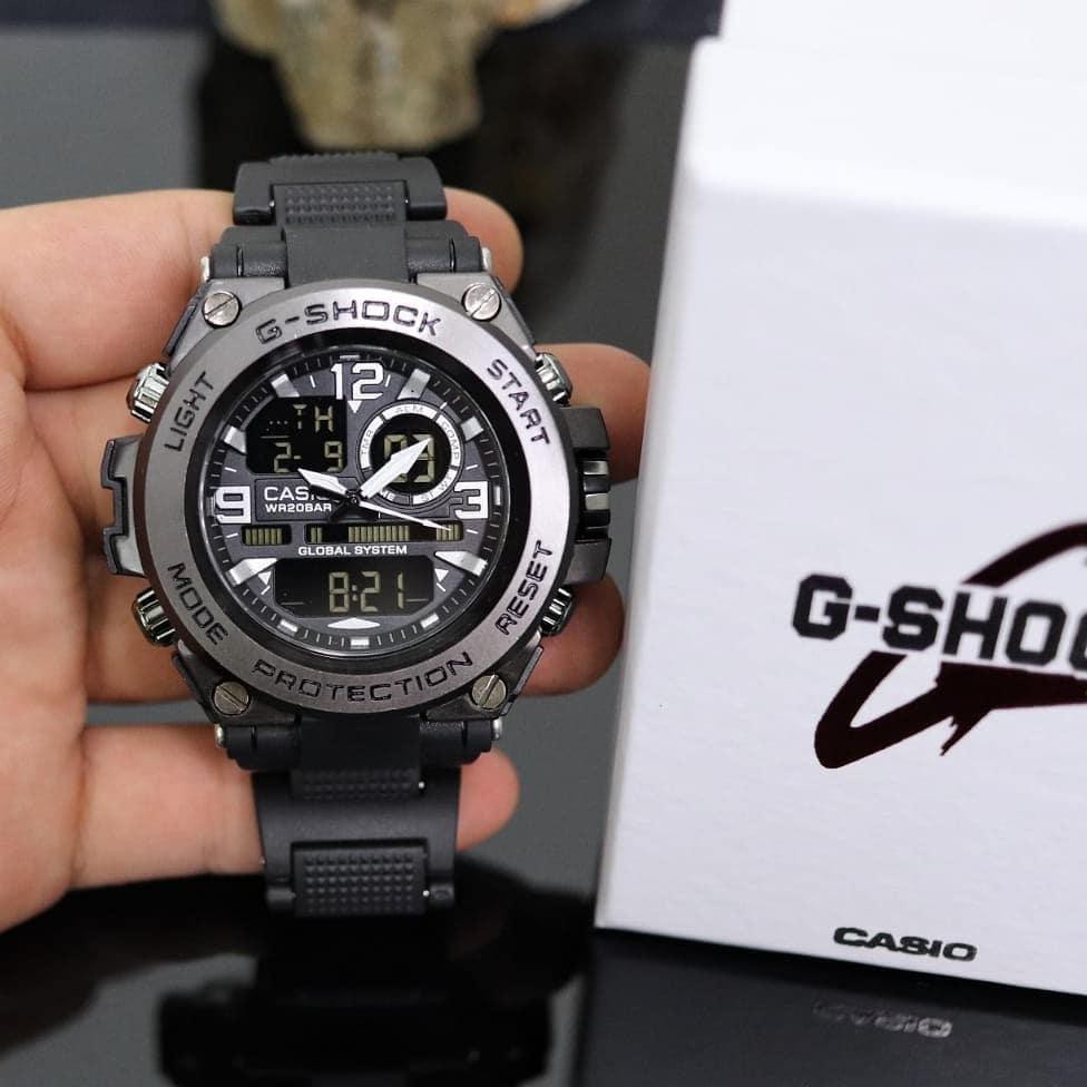 Casio_GShock GST8600 Metal Black Original - Body Stainless Steel - Dual Time Display - Free Box