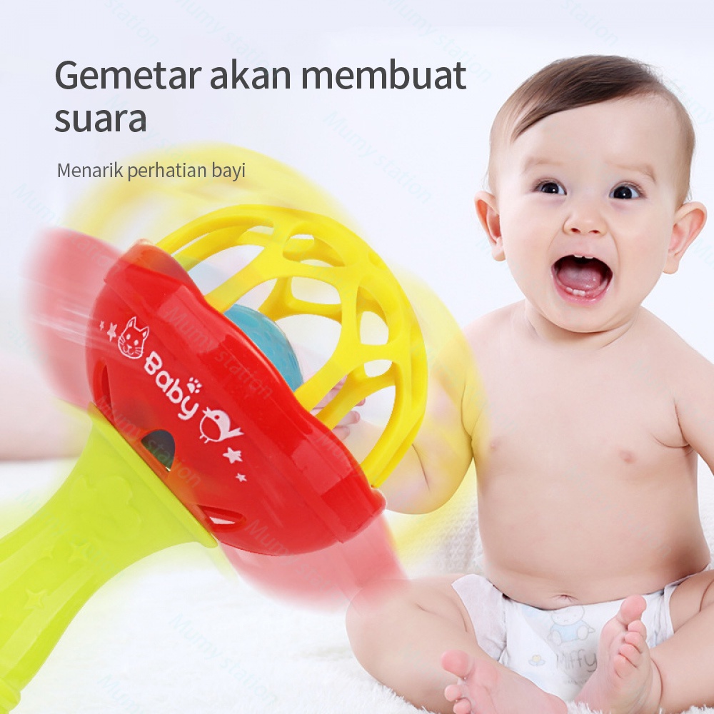 Mumystation  Rattle Bel Tangan dengan Suara / mainan rattle bayi untuk Hadiah Ulang Tahun