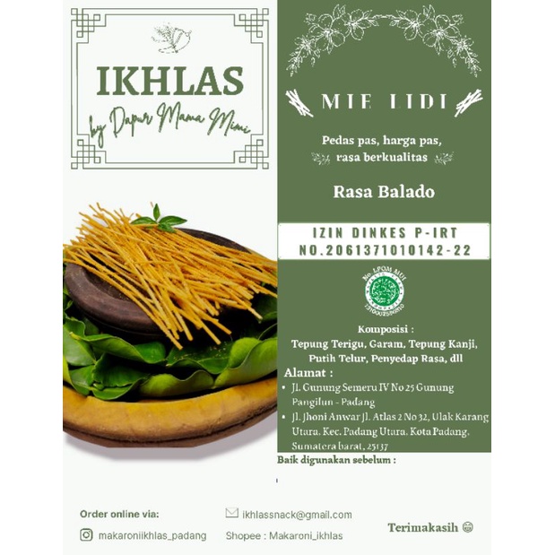 

Mie Lidi Rasa Balado