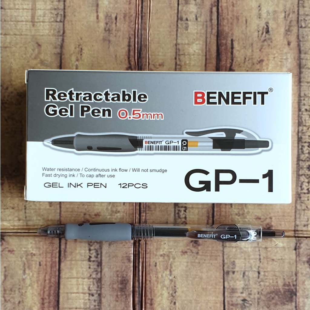 1 pcs Pulpen - Ballpoint Gel Cetit - Retractable Gel Pen 0.5 mm BENEFIT GP-1