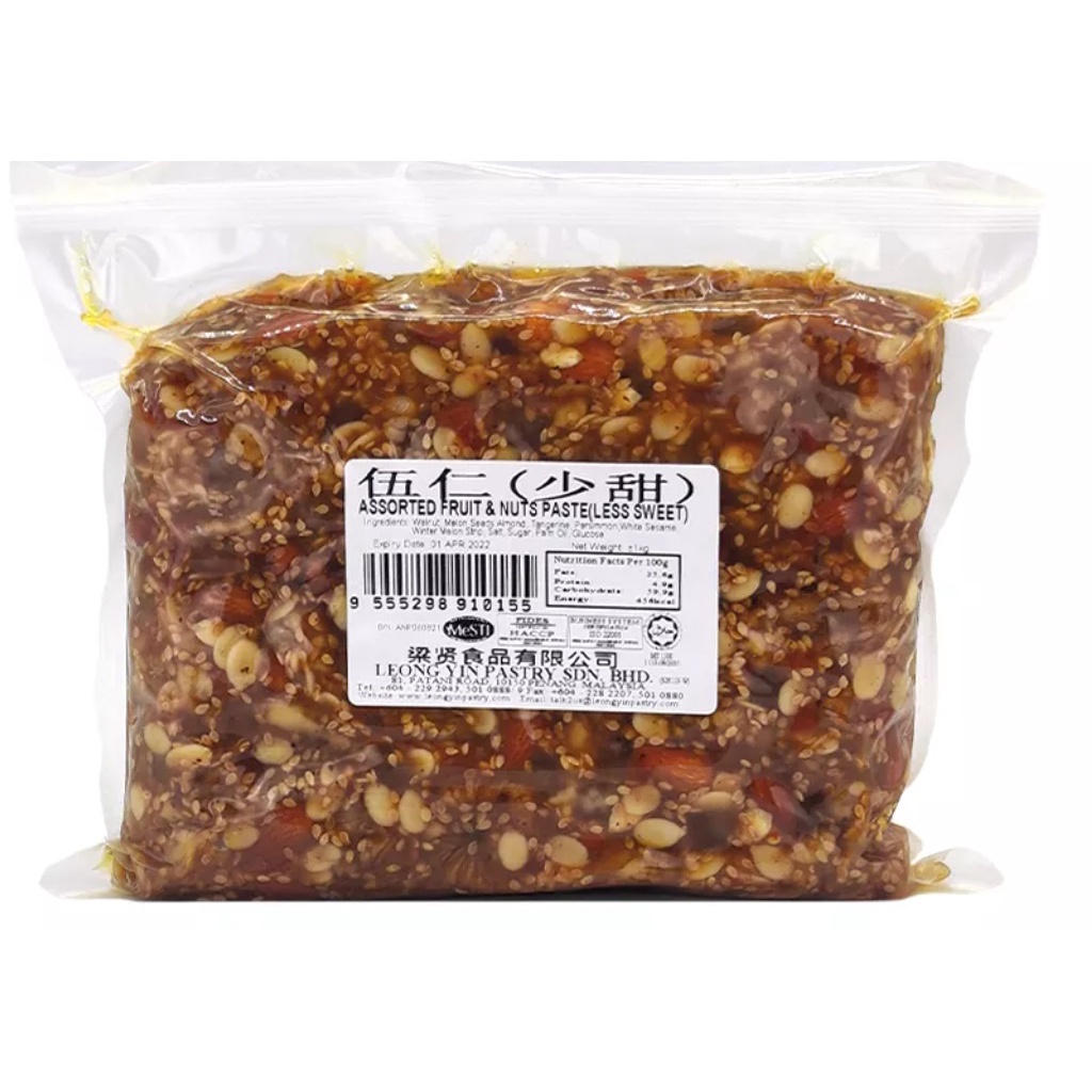 

Isian Kue Bulan Mooncake Gojin Five Nuts Mix Assorted Fruits Nut Less Sweet 1KG LEONG YIN