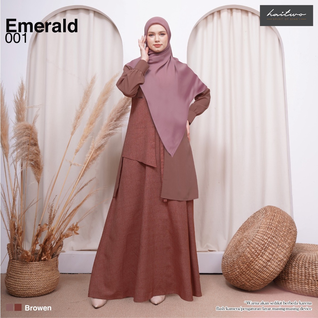 Gamis Terbaru Haitwo Emerald 001 / Dress Syari / Tanpa Hijab