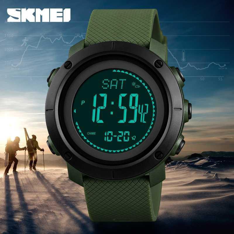 SKMEI Jam Tangan Digital Sporty Pria Pedometer Calorie Compass - 1427 [Hitam]