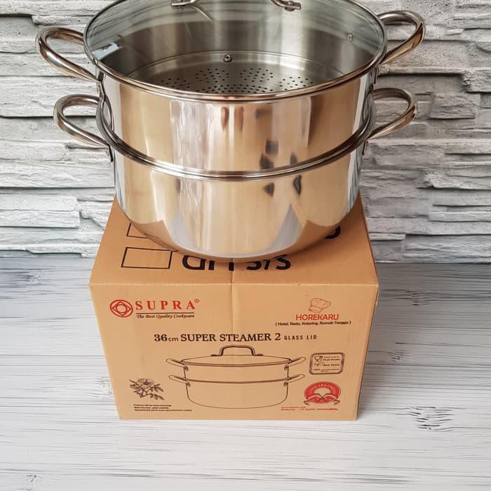 Super steamer supra 36 2 susun/Panci kukusan supra/panci kukus