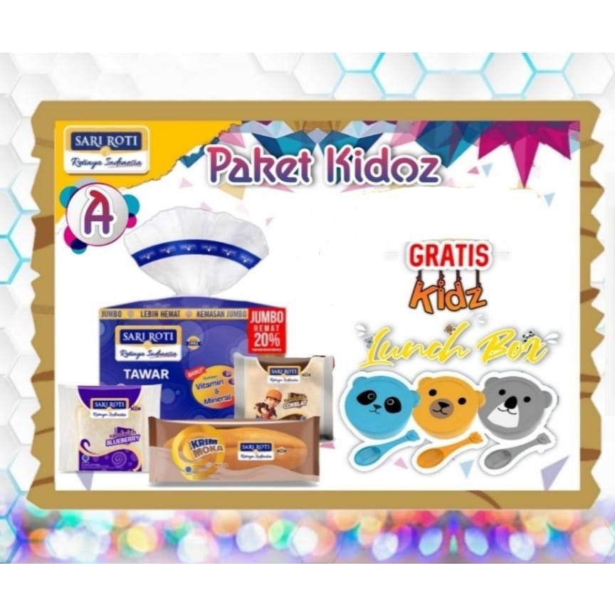 Paket Sari Roti free lunch box (free random tergantung stok)