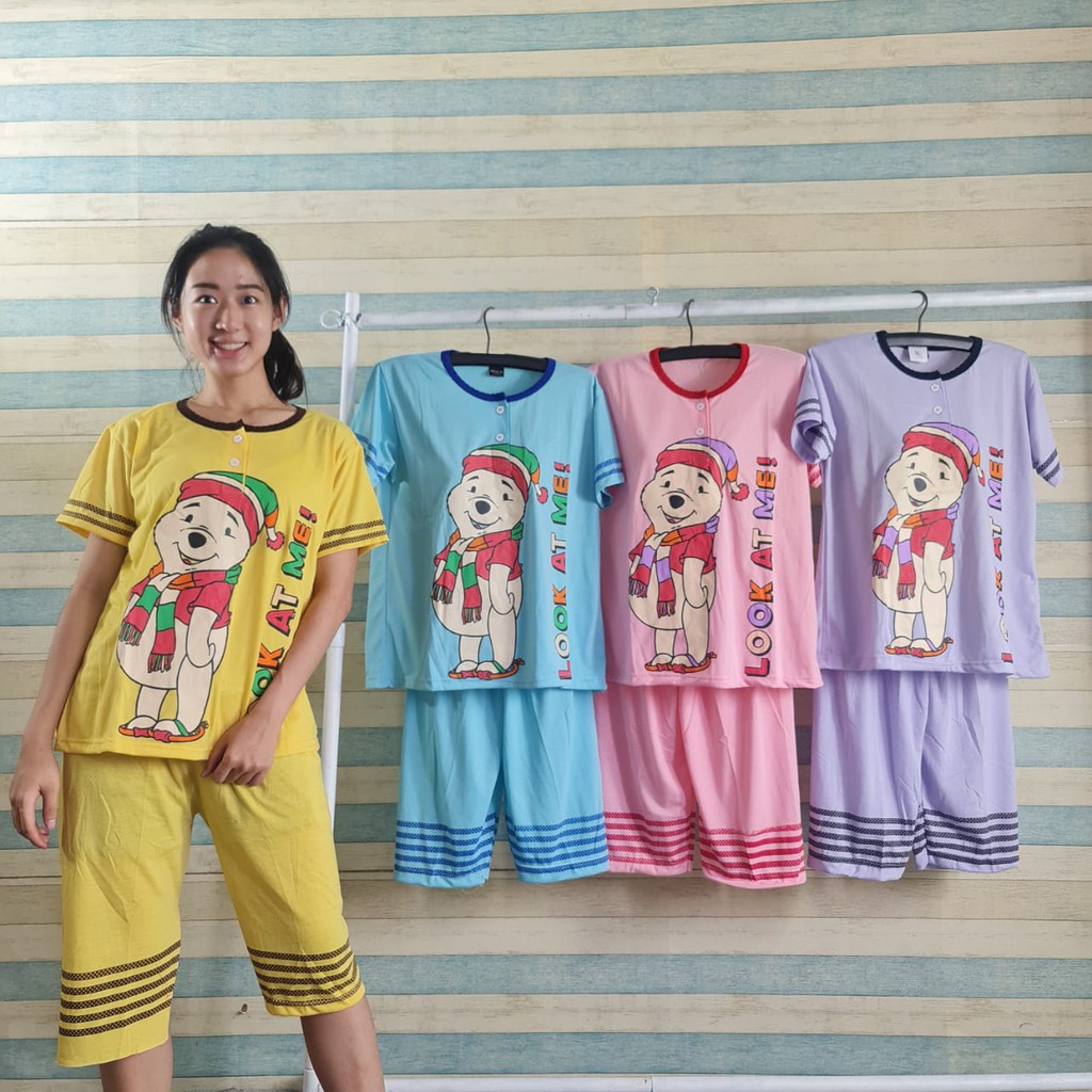 BABYDOLL BAJU TIDUR MAMA L POOH AT ME - BELLA