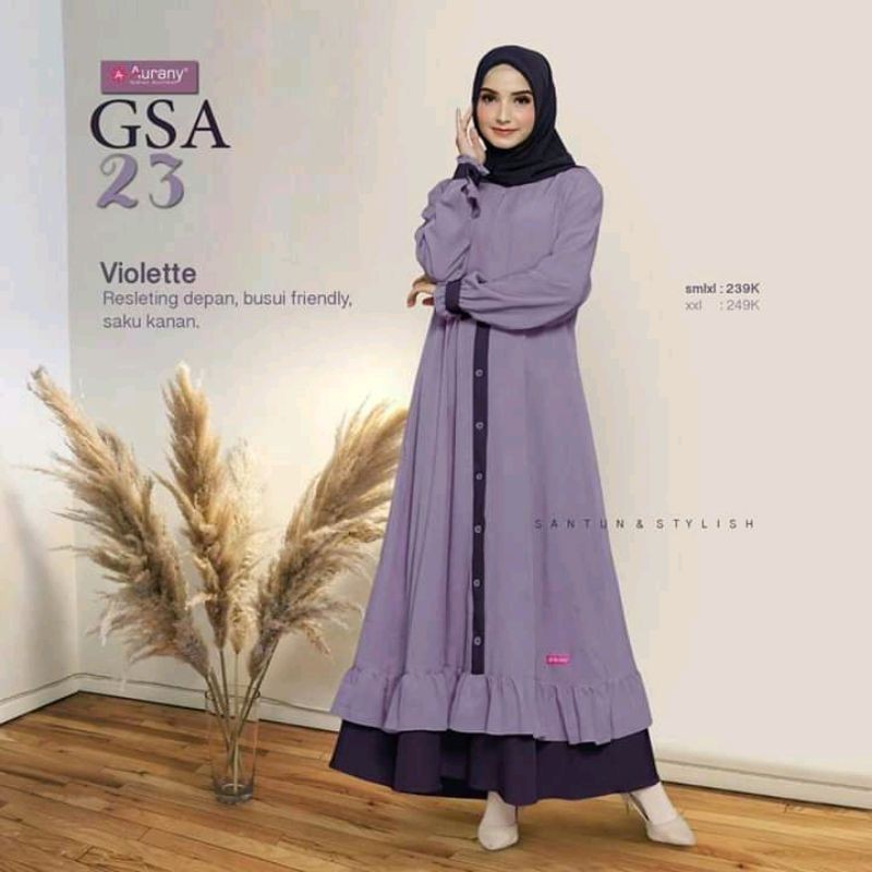 AURANY GAMIS TERBARU 2021 GSA 23 - VIOLET #BAJU REMAJA DEWASA BUSUI KUALITAS PREMIUM #COD