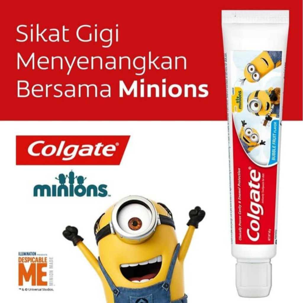 Colgate Minion /  BarbieToothpaste / Barbie Pasta Gigi Anak Colgate Rasa Bubble Fruit Odol Anak