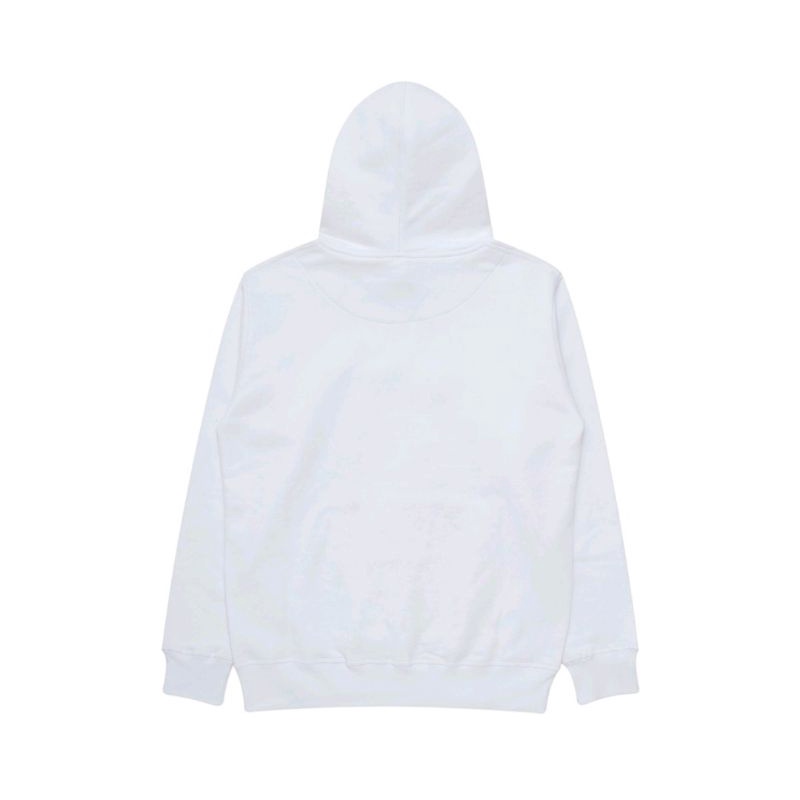 SCREAMOUS HOODIE PULLOVER WHITE LITTLE LOGO BLUE