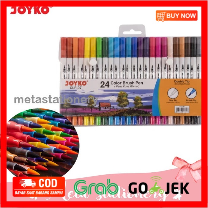 

(BISA COD) Dual Brush Pen Joyko 24 warna CLP-07