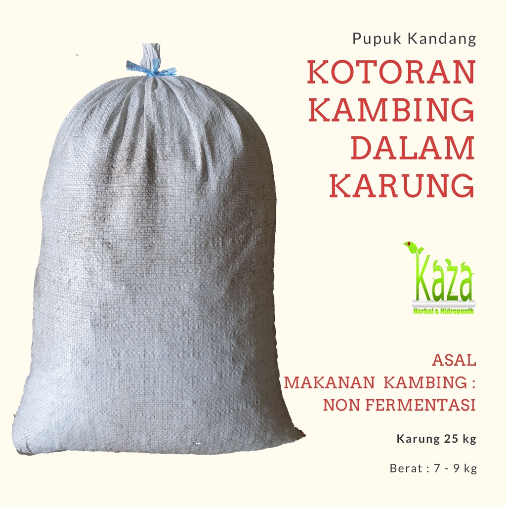 Pupuk Kandang Kotoran Kambing Kohe Non Fermentasi Siap Pakai Karung 25 kg