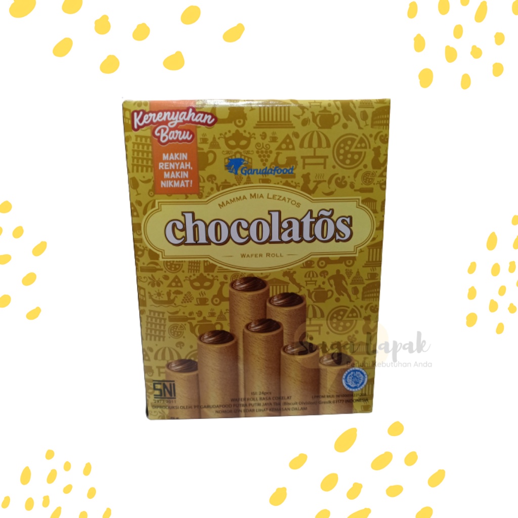 

2Xbtygneal Sakha Snack ) Chocolatos Wafer Roll 8.5Gr - 1 Box Isi 24Pcs