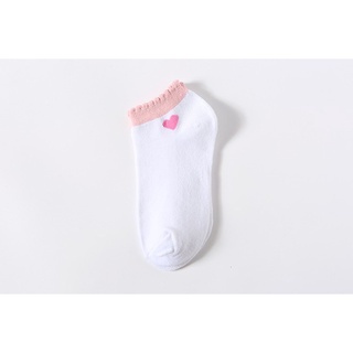 SF - Kaos Kaki Ankle Cute Kaos Kaki Pendek Polos dan Motif Semata Kaki Import Murah Motif Polos-LOVE PINK