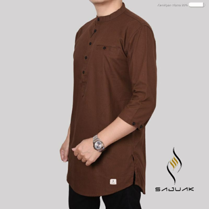 BAJU KEMEJA KURTA PRIA LENGAN 3/4 SOFT KATUN WARNA TERBARU ORIGINAL SAJUAK