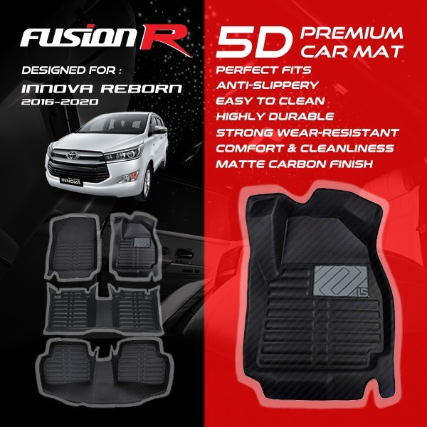 Fusion R Karpet Mobil 5D Innova Reborn 2016-2020 Car Carpet Carbon - KARPET BAGASI Premium Original