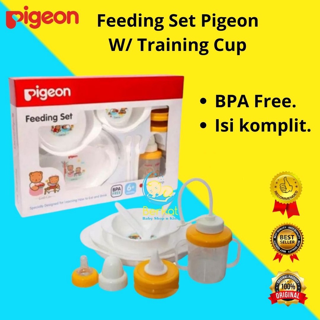 Feeding Set Jumbo Pigeon BPA Free Alat Makan Bayi Tempat Makan Bayi
