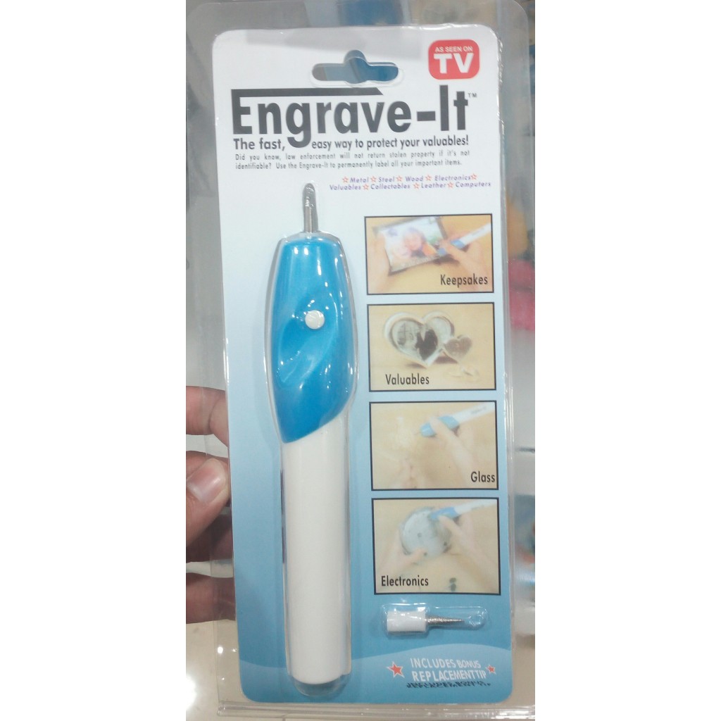 

Engrave It Pen Alat Ukir / Grafir Elektrik Portable - Putih-Biru