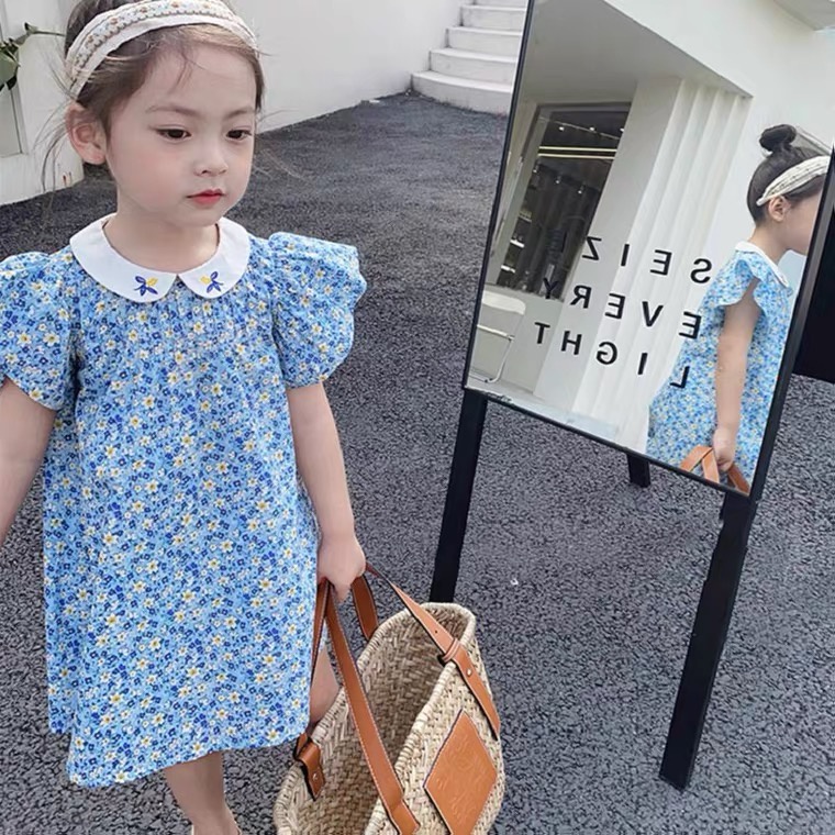 【Baru Datang!!】0-4Tahun QZ-100  Dress anak perempuan/Gaun putri lengan Pendek  Fashion Anak Impor